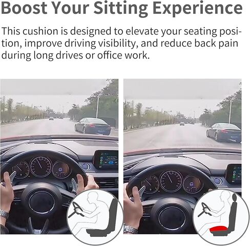 Height-Adjustable Seat Cushion-15.7x15.7x4.7inches Improved Model with Adjustable Height Breathable Nylon mesh Fabric Ergonomic Design Suitable for use in Cars, Offices, and Outdoors in Saudi Arabia
