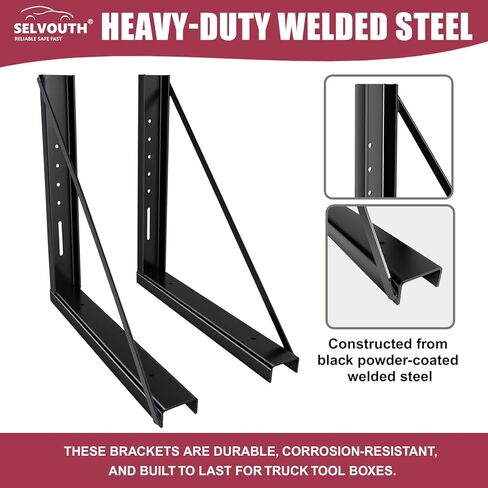 18 x 24 Inch Truck Tool Box Mounting Kit, Heavy Duty Steel Brackets for Truck and Trailer Underbody Tool Boxes, Set of 2 in Saudi Arabia