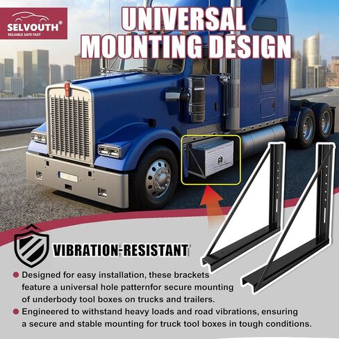 18 x 24 Inch Truck Tool Box Mounting Kit, Heavy Duty Steel Brackets for Truck and Trailer Underbody Tool Boxes, Set of 2 in Saudi Arabia
