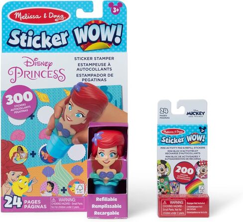 Melissa & Doug Sticker Wow!™ Disney Princess Ariel Bundle: 24-Page Activity Book, Refillable Sticker Stamper, Mini Pad, 500 Stickers, Arts and Crafts for Kids Ages 3+ in Saudi Arabia