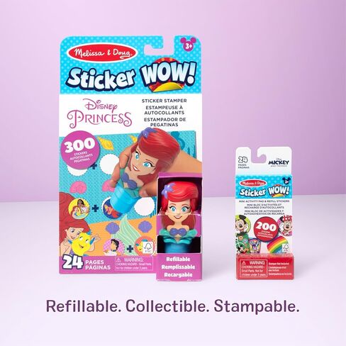 Melissa & Doug Sticker Wow!™ Disney Princess Ariel Bundle: 24-Page Activity Book, Refillable Sticker Stamper, Mini Pad, 500 Stickers, Arts and Crafts for Kids Ages 3+ in Saudi Arabia