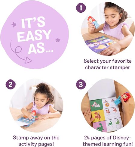 Melissa & Doug Sticker Wow!™ Disney Princess Ariel Bundle: 24-Page Activity Book, Refillable Sticker Stamper, Mini Pad, 500 Stickers, Arts and Crafts for Kids Ages 3+ in Saudi Arabia