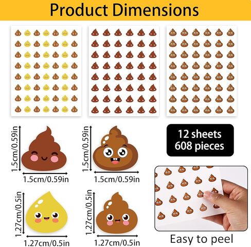 12 Sheets Potty Training Stickers, Reusable Toilet Reveal Sticker Cute Self Adhesive Toilet Early Educational Reward Supply for Children in Kuwait