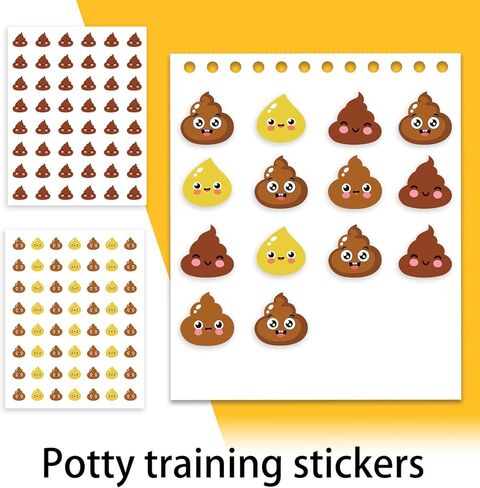 12 Sheets Potty Training Stickers, Reusable Toilet Reveal Sticker Cute Self Adhesive Toilet Early Educational Reward Supply for Children in Kuwait