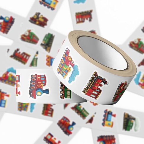 500Pcs Cartoon Train Stickers Roll Waterproof Cute Train Stickers for Water Bottles Laptop Scrapbook Kids Birthday Party School Reward Giveaways in Saudi Arabia