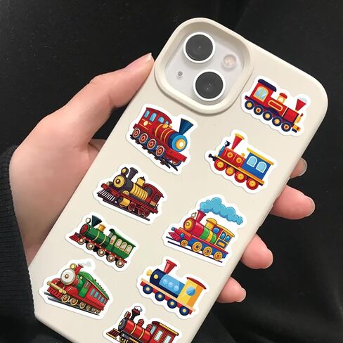 500Pcs Cartoon Train Stickers Roll Waterproof Cute Train Stickers for Water Bottles Laptop Scrapbook Kids Birthday Party School Reward Giveaways in Saudi Arabia