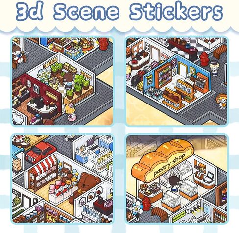 10Pcs Big Size 3D Sticker Scenes Book DIY Make Your Own Scene House Stickers Therapy for Adults Relief Stress Pass The Time in Saudi Arabia