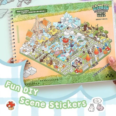 10Pcs Big Size 3D Sticker Scenes Book DIY Make Your Own Scene House Stickers Therapy for Adults Relief Stress Pass The Time in Saudi Arabia