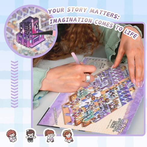 10Pcs Big Size 3D Sticker Scenes Book DIY Make Your Own Scene House Stickers Therapy for Adults Relief Stress Pass The Time in Saudi Arabia