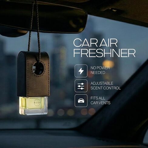 Car Diffuser Luxury Car Fragrance & Air Freshener, Pre-Filled No Refill, Lasts Up to 12 Months, Adjustable Vent Clip & Hanging Design (Velocity) in Kuwait