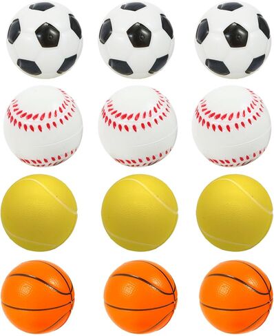 Mini Sports Balls 2.0 inch for Kids Small Foam Balls for Toddlers Baby with Soccer Ball,Basketballs,Tennis ,Baseballs Foam Stress Balls Party Favor Outdoor Play Toy Gift. (12 Mix Balls) in Saudi Arabia