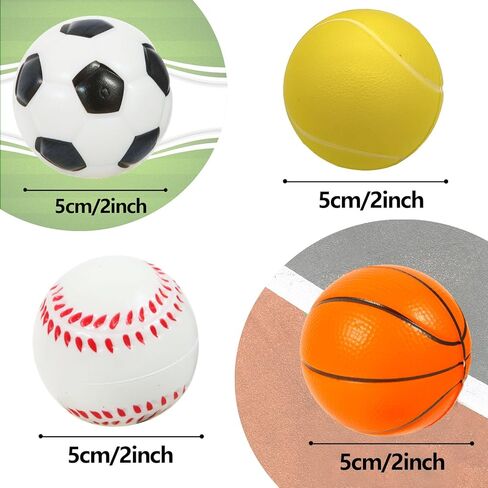 Mini Sports Balls 2.0 inch for Kids Small Foam Balls for Toddlers Baby with Soccer Ball,Basketballs,Tennis ,Baseballs Foam Stress Balls Party Favor Outdoor Play Toy Gift. (12 Mix Balls) in Saudi Arabia