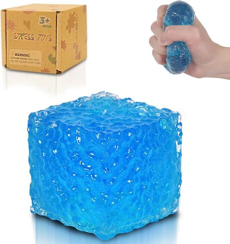 Honeycomb Ice Cube Squishy Cubes, Durable Squeeze Toys Autism Stress Ball, Soft for Adults and Boys & Girls Age 3+ (2.16in) (Red) in Kuwait
