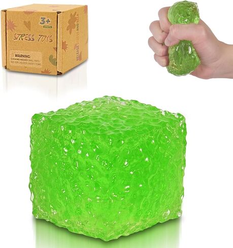 Honeycomb Ice Cube Squishy Cubes, Durable Squeeze Toys Autism Stress Ball, Soft for Adults and Boys & Girls Age 3+ (2.16in) (Red) in Kuwait