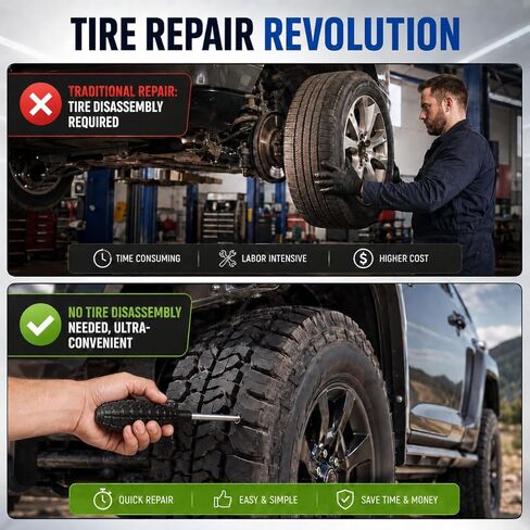 91 PCS Tire Screw Plug Repair Kit, 3 Sizes Rubber Tire Repair Screws with Screwdriver, Tire Sidewall & Puncture Fix, Quick Self-Service Flat Tire Repair for Car, Truck, Motorcycle, SUV in Saudi Arabia