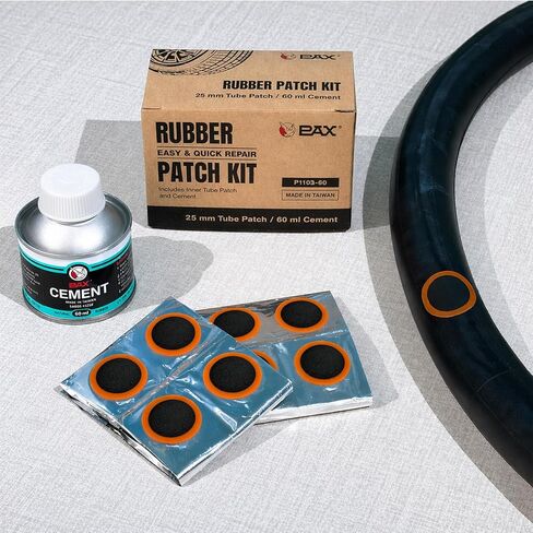 PAX 72 Pcs 25mm Round Inner Tube Patch Kit, with 60ml Green Rubber Cement, Tube Patch Kit for Bike, Motorcycle & Inflatable Tires in Kuwait