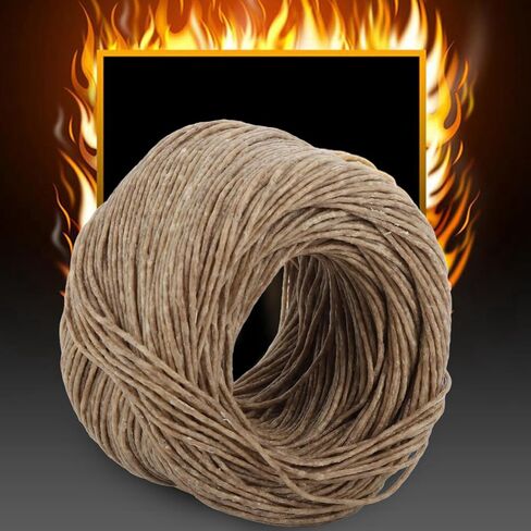 Beeswax Candle Wick, Organic Hemp Wick with Edible Beeswax, Slow Burning for Paraffin and Stearic, 200ft Length(Dark Color) in Kuwait