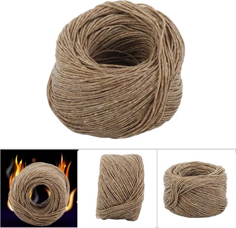 Beeswax Candle Wick, Organic Hemp Wick with Edible Beeswax, Slow Burning for Paraffin and Stearic, 200ft Length(Dark Color) in Kuwait