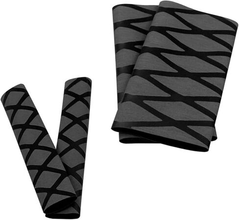 4 PCS Motorcycle Heat Shrink Grip Sleeves, Grid Pattern 2 Handlebar and 2 Brake Handlebar Cover, Rubber Anti-Slip Comfortable Grip Cover, Heating Tight Fit Protective Sleeve (Black) in Saudi Arabia