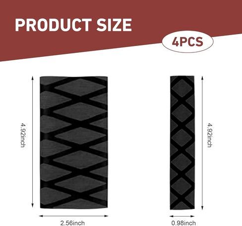 4 PCS Motorcycle Heat Shrink Grip Sleeves, Grid Pattern 2 Handlebar and 2 Brake Handlebar Cover, Rubber Anti-Slip Comfortable Grip Cover, Heating Tight Fit Protective Sleeve (Black) in Saudi Arabia