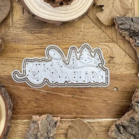 Merry Christmas Happy Holidays Layered Trees Greeting Card Metal Die Cuts,Sunflower Flower Leaf Cutting Dies Cut Stencils DIY Scrapbooking Decorative Embossing Paper Scrapbooking Card Making in Kuwait