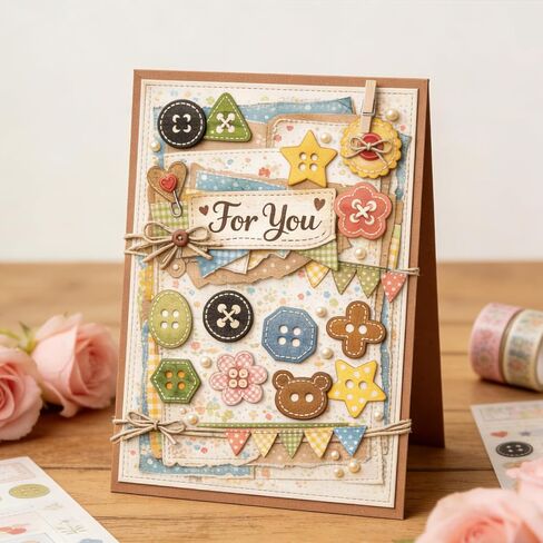 UNICRAFTALE 20Pcs Button Sewing Metal Cutting Dies Buttons Die Cut Cute Button 3D Embossing Stencils for Card Making DIY Scrapbooking Decor Paper Crafts 20x18cm in Kuwait
