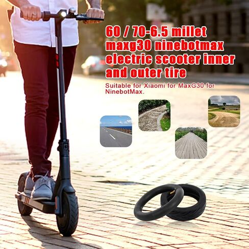 60/70-6.5 Scooter Replacement Tires,Electric Bike Inflatable Tyre & Inner Tube Set,Electric Scooter Tires for Ninebotmax MaxG30 Balance-Scooter (Inner Tube + Outer Tire) in Saudi Arabia