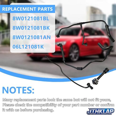 8W0121081BL Coolant Radiator Reservoir Overflow Hose Compatible with 2016-2025 Audi A4 A5 S4 S5 Quattro 1.4L 2.0L - Replace 8W0121081BK 8W0121081AN 06L121081K in Saudi Arabia