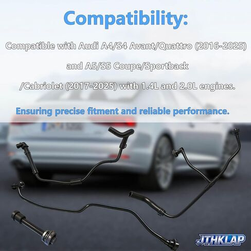 8W0121081BL Coolant Radiator Reservoir Overflow Hose Compatible with 2016-2025 Audi A4 A5 S4 S5 Quattro 1.4L 2.0L - Replace 8W0121081BK 8W0121081AN 06L121081K in Saudi Arabia