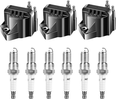 3Pack D555 Ignition Coil Packs and 6Pack Iridium Spark Plugs Kit Compatible with Buick for Century for Allure for LeSabre for Regal for Impala for Malibu C503 10467067 10472401 in Kuwait