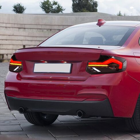 letsdate Tinted Taillights Compatible with 1st Gen Bimmer 2 Series F22 F23 M2 F87 2014-2021 Coupe/Convertible w/Dynamic Animation w/Amber Sequential Turn Signal, No Need Bulbs White Smoked in Saudi Arabia