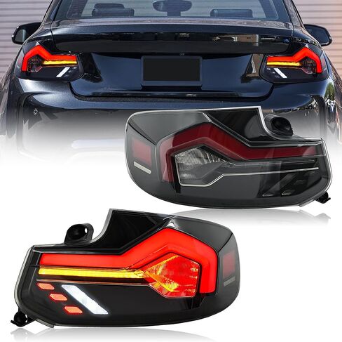 letsdate Tinted Taillights Compatible with 1st Gen Bimmer 2 Series F22 F23 M2 F87 2014-2021 Coupe/Convertible w/Dynamic Animation w/Amber Sequential Turn Signal, No Need Bulbs White Smoked in Saudi Arabia