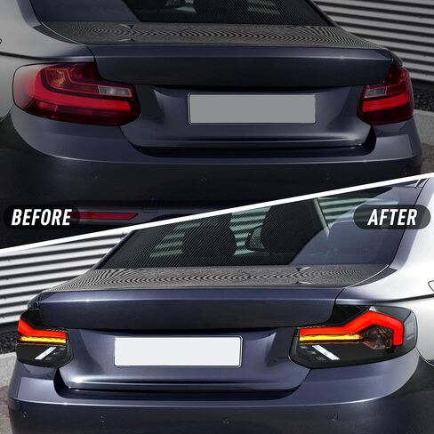 letsdate Tinted Taillights Compatible with 1st Gen Bimmer 2 Series F22 F23 M2 F87 2014-2021 Coupe/Convertible w/Dynamic Animation w/Amber Sequential Turn Signal, No Need Bulbs White Smoked in Saudi Arabia
