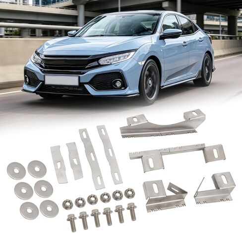 Front Bumper Gap Repair Kit with Reinforcement Tabs & Stainless Steel Lifters for Honda Civic 10th Gen 2015-2022 FK4 FK7 FC (Not Fit FK8 Type R) in Saudi Arabia