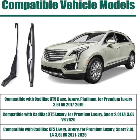 YUXIVCNE 84986947 Rear Windshield Wiper Blade and Arm Kit Compatible with Cadillac XT5 2017 2018 2019 2020 2021 2022 2023 2024 2025 in Kuwait