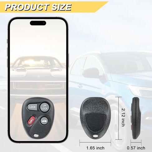 Vurkcy Key Fob Replacement for 1996-2000 Chevy Suburban Tahoe GMC Yukon/ 97-02 Camaro/Skylark Escalade Camaro Monte Carlo Car Keyless Entry Remote Control, AB01502T ABO1502T, 4-Btn, 2Pcs in Kuwait