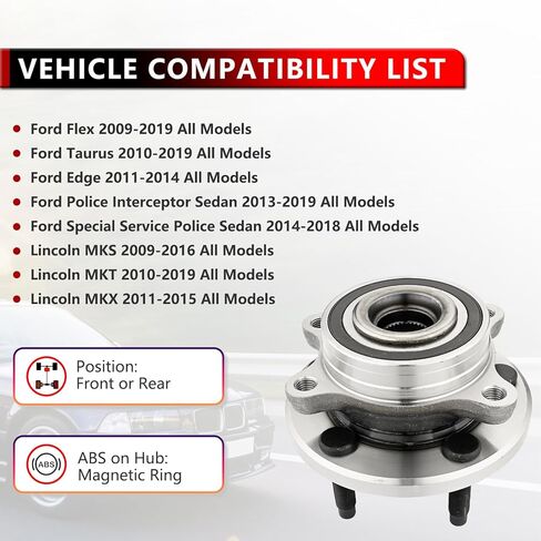 513275 مجموعة محمل محور العجلة الأمامية أو الخلفية لـ 11-14 Ford Edge، لـ 09-18 Flex، لـ 13-18 Police Interceptor Sedan، لـ 10-18 Taurus، لـ 09-16 Lincoln MKS، لـ 10-19 MKT، لـ 11-15 MKX in Kuwait