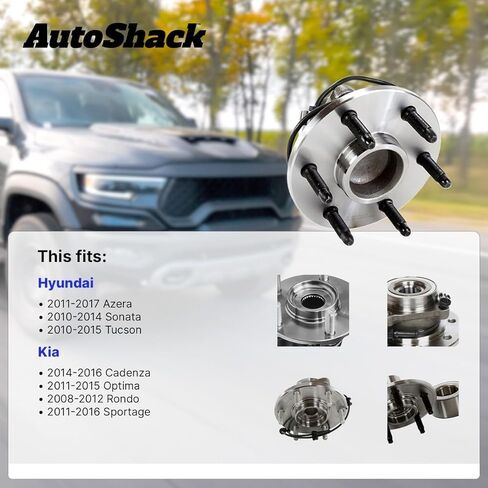 AutoShack Rear Wheel Hub Bearing Assembly - Driver or Passenger Side for Hyundai & Kia, Sonata 2010-2014 Optima 2011-2015 Tucson 2010-2015, FWD L4 2.0L 2.4L V6 3.3L - 5-Lug, with ABS in Kuwait
