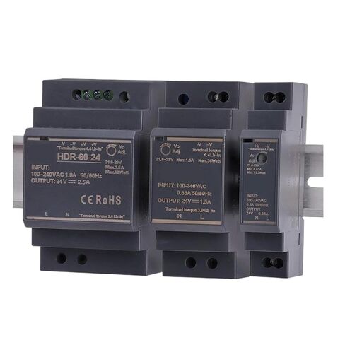 1pcs HDR-Series 15W 30W 60W 100W AC-DC 5V 12V 15V 24V 48V Step Shape DIN Rail Switch Power Supply(24V,100W) in Saudi Arabia