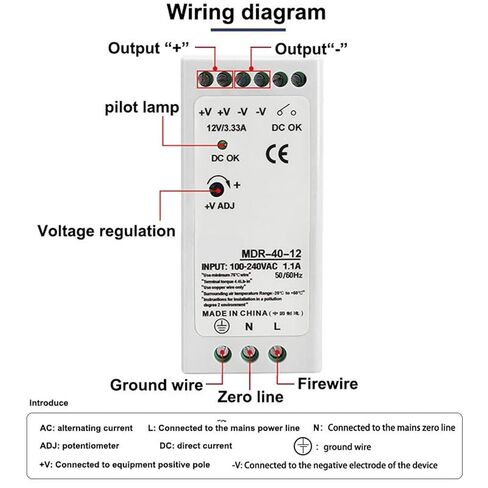 1pcs 5V 12V 24V 48V Power MDR-20W 60W 100W Industrial AC/DC Din Rail Power Supply Switch Single Output Switching(MDR-100-12V) in Kuwait