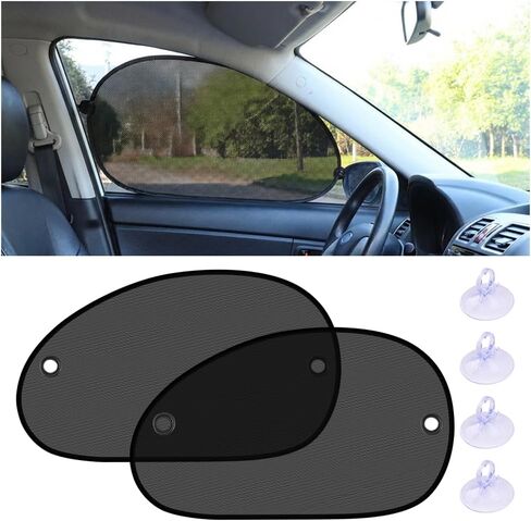 5PCS Car Window Sunshade with Suction Cup, Mesh Vehicle Side and Rear Window Sunlight Shield Blocker, Auto Sunshade UV Protection Cover Keep Interior Cool, Universal for SUV Van Truck in Kuwait
