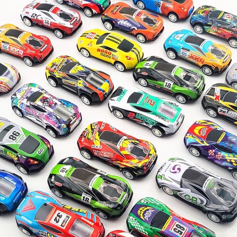 26Pcs Metal Pull Back Racing Car Toy Die Cast Race Cars Vehicles Friction Powered Toddler Boy Toys Color Randomly in Saudi Arabia