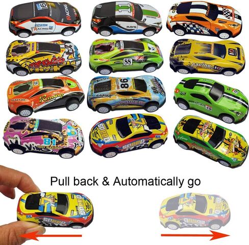26Pcs Metal Pull Back Racing Car Toy Die Cast Race Cars Vehicles Friction Powered Toddler Boy Toys Color Randomly in Saudi Arabia