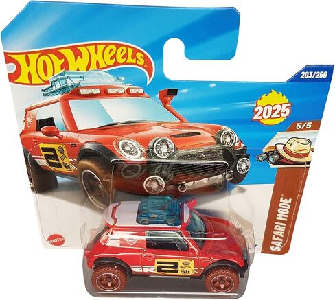 Hot Wheels Lil Roar HYW44 Safari Mode 5/5 بطاقة قصيرة حمراء للطرق الوعرة Mini Hella KW Mini License Mattel 2025 1:64 in Kuwait