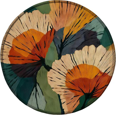 Abstract Boho Botanical Floral Mouse Pad Round 7.9x7.9 in, Mid Century Modern Retro 70s Terracotta and Orange Flower Mousepad Mat for Laptop Home Office Computer Desk Accessories in Saudi Arabia