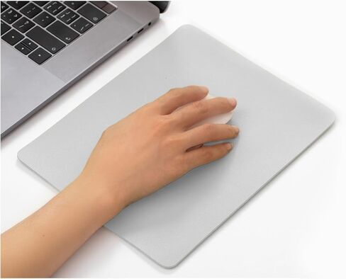 Mouse pad, Leather Non-Slip Washable Waterproof Computer Mouse pad (Light Grey) in Kuwait
