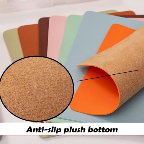 Mouse pad, Leather Non-Slip Washable Waterproof Computer Mouse pad (Light Grey) in Kuwait