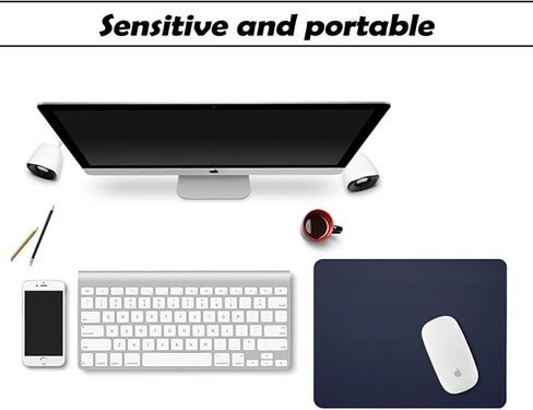 Mouse pad, Leather Non-Slip Washable Waterproof Computer Mouse pad (Light Grey) in Kuwait