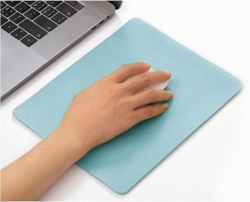 Mouse pad, Leather Non-Slip Washable Waterproof Computer Mouse pad (Light Grey) in Kuwait