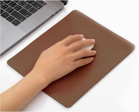 Mouse pad, Leather Non-Slip Washable Waterproof Computer Mouse pad (Light Grey) in Kuwait